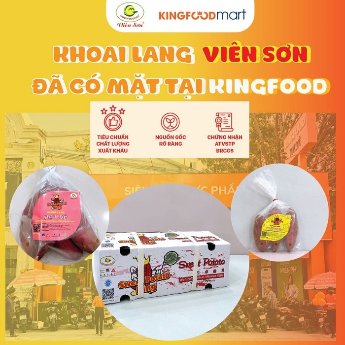 Khoai lang Viên Sơn lên kệ Kingfood Mart